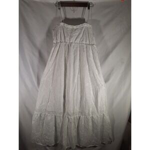 Shein Women's White Eyelet Embroidered Maxi Dress Summer Sun‎ Dress Size M